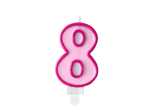 Picture of BIRTHDAY CANDLE PINK NUMBER 8